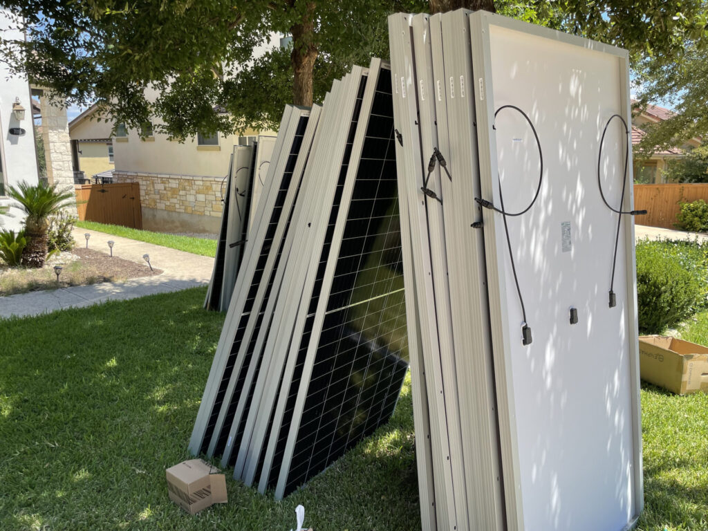 Example of tiered solar panels