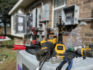 Electrical tools used for a solar installation
