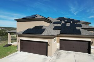 New Braunfels home with solar panels on the roof