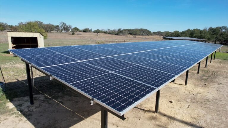 A ground mount solar panel system orientated to capture the most sunlight