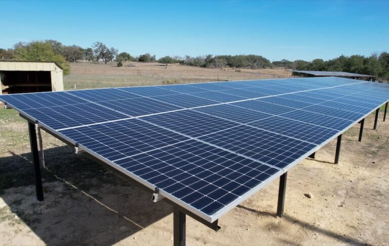 A ground mount solar panel system orientated to capture the most sunlight